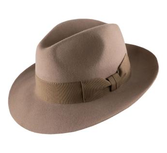 Borsalino véritable chapeau homme en feutre de poil de lièvre marro